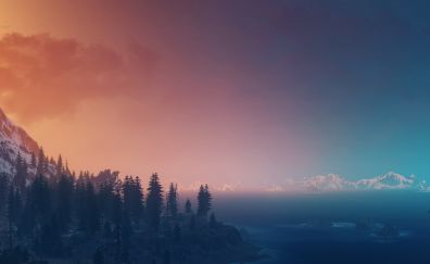 The witcher 3: wild hunt, landscape, 5k, panorama