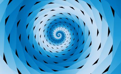 Spiral, blue pattern, abstract, 4k