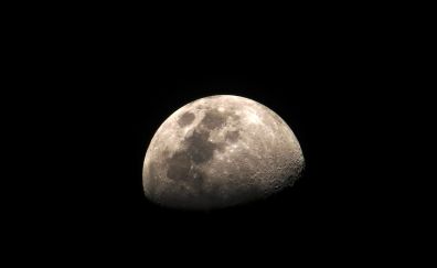Moon, night, planet, monochrome