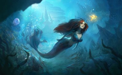 Mermaid, underwater, fantasy
