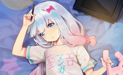 Lying down, Eromanga-sensei, izumi, anime girl