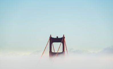 Golden gate bridge, fog, 4k