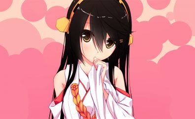 Haruna, kancolle, long hair anime girl
