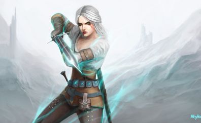 Ciri, the Witcher, video game, art