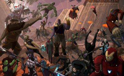 Avengers: infinity war, 2018 movie, 5k, fan artwork