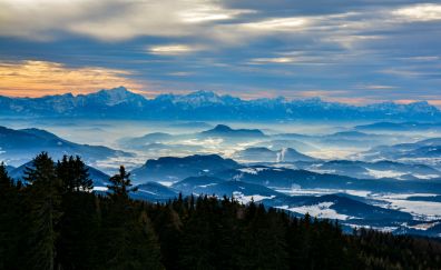 Mountains, nature, horizon, Austria