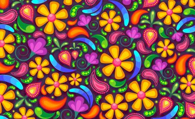 Flowers, colorful, artwork, abstract, 5k