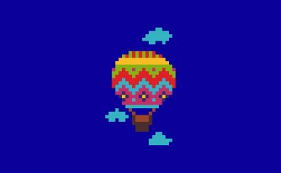 Hot air balloon, pixel art