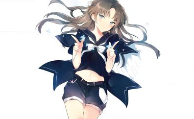 Cute anime girl, black, school uniform, original