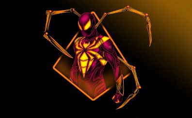 Spider-man, golden iron legs, artwork
