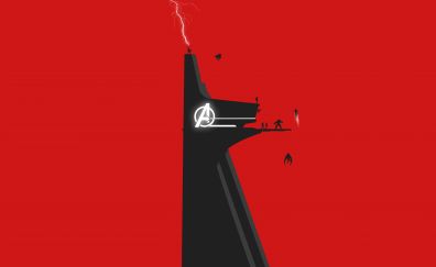 Avengers, superhero, minimal, stark tower, 5k