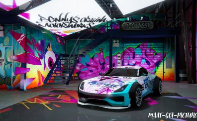 Grand theft auto V video game, Graffiti, car wallpaper