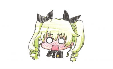 Cute, angry, art, anchovy, minimal, girls und panzer