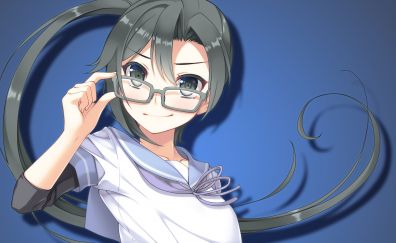 Amagiri, kancolle, glasses, anime girl