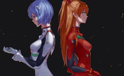 Rei Ayanami, Asuka Langley Soryu, anime girls