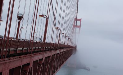 Golden Gate Bridge, bridge, clouds