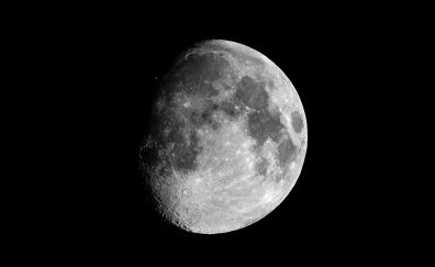 Moon in space, monochrome