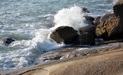 Sea waves, rocks, sea