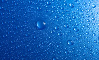 Water droplets, blue surface