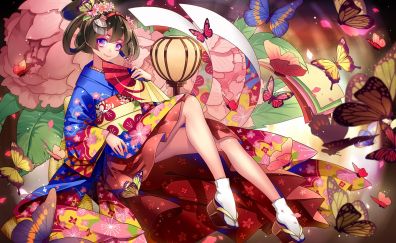 Anime girl, original, traditional dress