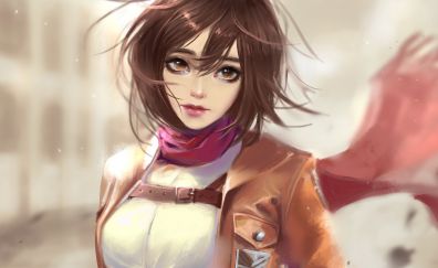 Beautiful anime girl, Mikasa Ackerman