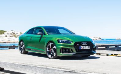 Audi rs5 coupe, green car, 4k