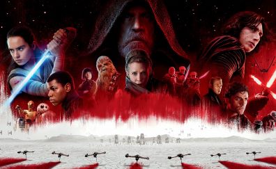 Star wars: the last jedi, movie, poster, 2017, 8k