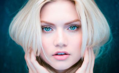 Blonde, girl, blue eyes