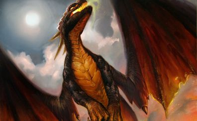 Dragon, wings, fantasy, world of warcraft, video game, art