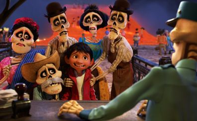 Pixar's Coco, 2017 movie, ghosts, 4k