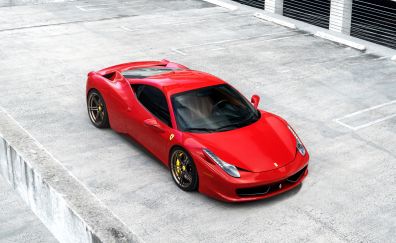 Ferrari 458, red, sports car, 4k