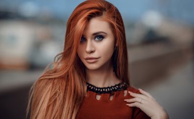 Red head, beautiful, woman model