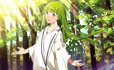 Enkidu, Fate/Grand Order, green hair, outdoor