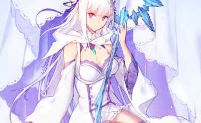 Emilia, Re:zero, white dress