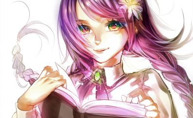 Beautiful, anime girl, book, original
