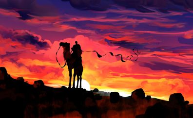 Sunset, fantasy illustration