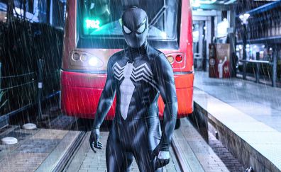 Spider-man PS5, video game, dark suit, 2020