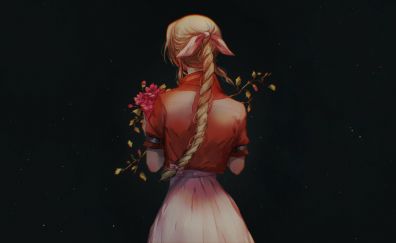 Final Fantasy, girl with flowers, art