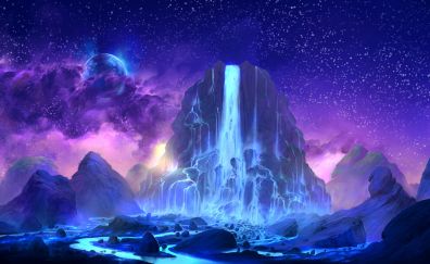 Fantasy, artwork of waterfall