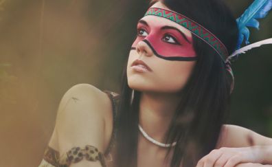 Native American girl, model