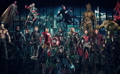 Avengers: Infinity War, 2018 movie, superheroes, art, 4k