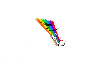 Meme, minimal, laptop, colorful, funny