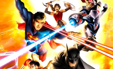 Justice League: War, 2014 movie, dc comics, super man, batman