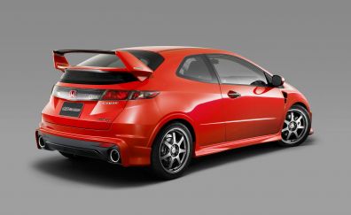 2017 Honda Civic Type R, red car, rear view