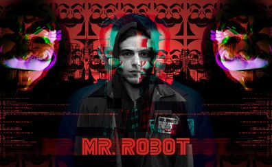 Mr. robot, tv series, glitch art, 4k