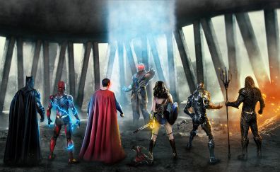 Justice League vs Darkseid, battle, fan art