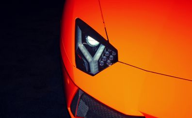 Exotic car, Lamborghini, headlight, 4k
