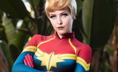 Captain marvel, cosplay, girl model