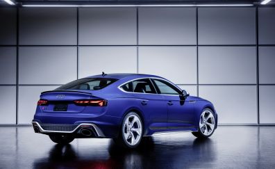 Audi RS5, rear-view, blue car