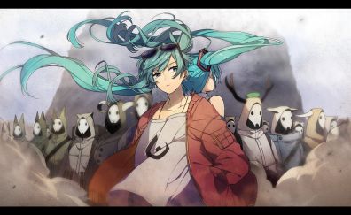 Hatsune miku, Vocaloid, anime girl, blue hair